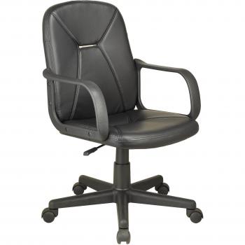 Adec Oficina, Silla Escritorio Base giratoria con Ruedas, simil Negro, sillón despacho Modelo Genesis, Medidas, Piel_sintética, 55cm x 87-96cm de Altura