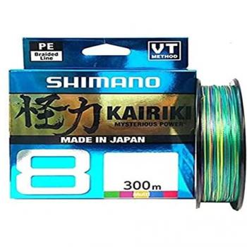 Línea de Pesca Shimano Kairiki 8 Trenzada Multicolor 300m - Diámetro 0.06 mm Dyneema