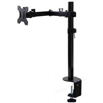 Emuca - Soporte de Monitor 13 a 32 Pulgadas para Mesa, Brazo articulado Pantalla Escritorio hasta 8 kg, Ajustable en Altura, inclinable y Giratorio 360º, MAX VESA de 75x75mm-100x100 mm, Acero Negro