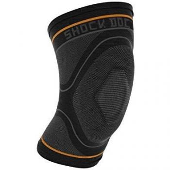 Shock Doctor Knee Brace Rodillera de Compresión Tejida con Soporte de Gel, Unisex Adulto, Negro, L