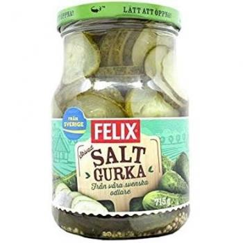 Felix - Pepinillos Cortados en Rodajas en Conserva - Con Vinagre y Semillas de Mostaza - 715 Gramos
