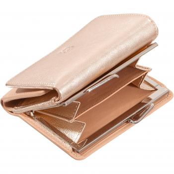 Dudu - Cartera pequeña de mujer de piel en metálico con cierre clic clac, cartera de cuero RFID, compacta, con 6 titulares de tarjetas