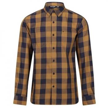 Regatta Men's Lance XXL Long Sleeve Checked Shirt Navy/Umber Bold