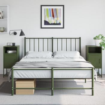Mesitas de noche vidaXL 2 unidades acero 36x39x78 cm color Negro, Rosa, Verde - Mesita habitación dormitorio para Salón y Estudio, Mesa Auxiliar