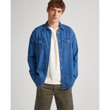 Camisa denim de hombre regular fit lisa