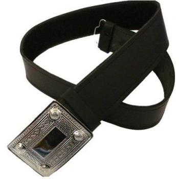 Tartanista - Cinturón para kilt escocés con hebilla para hombre - Negro - 3XL