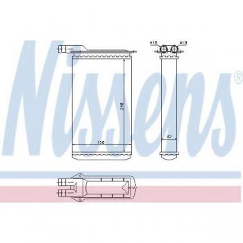 Radiador de calefacción NISSENS 71942, intercambiador de calor para calefacción interior, diseñado para ofrecer un rendimiento óptimo en sistemas de calefacción, fabricado con materiales de alta calidad, compatible con diversas marcas y modelos de