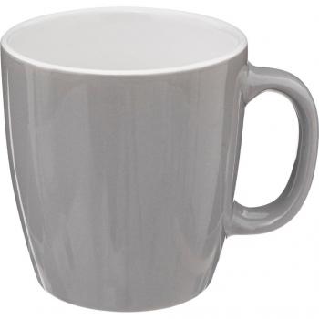 Taza de Porcelana Redonda Gris 18cl Secret de Gourmet - Ideal para Desayunos y Apta para Lavavajillas