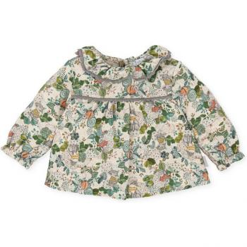 Blusa de bebé niña Tutto Piccolo estampada con abertura trasera