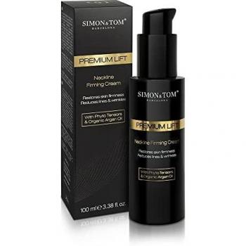 Simon&Tom Premiun Lifting - Crema Reafirmante para Cuello, Efecto Lifting Instantáneo y Piel más Lisa a Largo Plazo, Con Fitotensores y Aceite de Argán Orgánico - Vegano - Hecho en España - 100ml