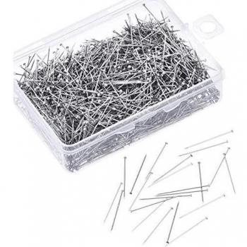 Alfileres Costura,300 PCS Alfileres de Cabeza Acero Alfileres Finos de Plana Alfileres de Sastre para