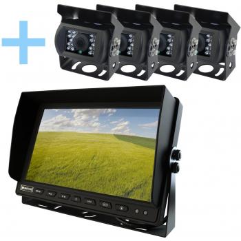 Kit de cámara trasera AHD 10,1 con monitor y 4 cámaras 1080P para aparcamiento Yatek