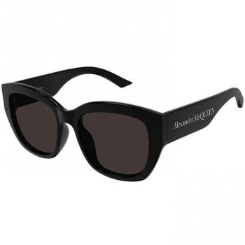 Alexander McQueen Women's Bold Butterfly Sunglasses AM0451SA - Black/Gray Solid, One Size