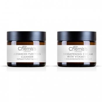Paquete SKINCHEMISTS Crema Iluminadora con Vitamina C 50ml + Limpiador Purificante Avanzado 50ml