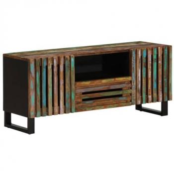 Mueble de TV madera maciza de acacia 100x34x46 cm