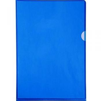 Exacompta 661230E - Portafolios de plástico A4 13.5, color azul, caja de 100