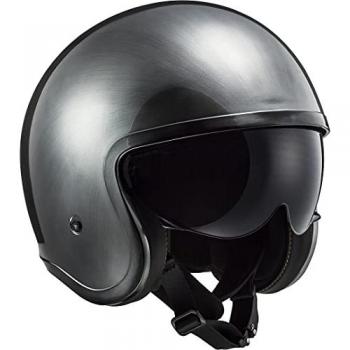 LS2 OF599 Spitfire Jeans Titanium Casco Jet para Hombre, color Titanio, diseño vaquero
