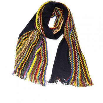 Missoni Elegant Geometric Multicolor Fringed Scarf