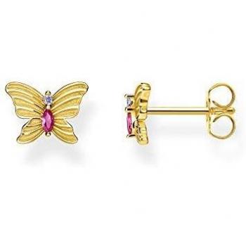 Pendientes de mariposa de plata con baño de oro de 18K Thomas Sabo Magic Garden