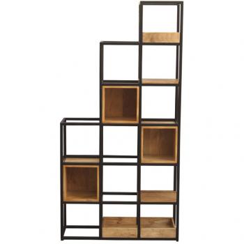 Estantería separador de espacios FINLEY en mango y metal negro A180 cm