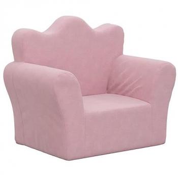 Sofá Infantil Rosa de Felpa Suave