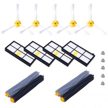 CNASA for iRobot Roomba de la serie 800 y 900 con 2 juegos de extractores de escombros sin enredos, 4 filtros, 5 cepillos laterales y 5 tornillos libres de