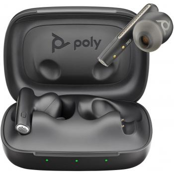 Auriculares Intraurales Poly Voyager Free 60 UC Negros + Adaptador USB-C BT700 + Estuche de Carga Básico