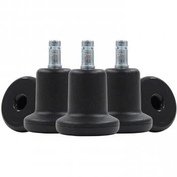 hjh OFFICE 619003 5X Tapones fijos para la Estabilidad de la Silla de Oficina Stand 11mm/50mm Poliuretano, Negro