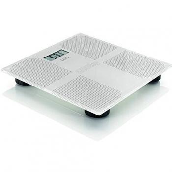 Báscula de baño digital Laica PS1066W pesa hasta 200 kg, color blanco, en vidrio templado de 8 mm. con baterías incluidas.