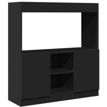 Aparador de madera de ingeniería negro 92x33x100 cm, librería, Estante y Mueble de Libros, Armario estantería de Libros