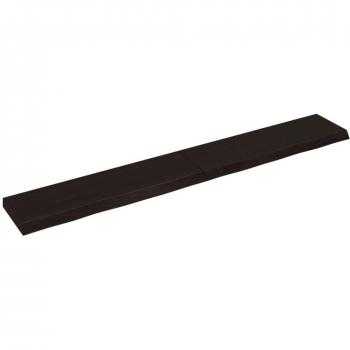 Estante de pared madera roble tratado gris oscuro 200 x 30 x (2-6) cm