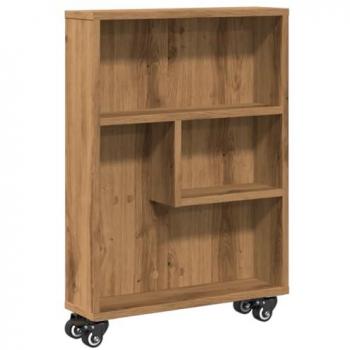 vidaXL Narrow Storage Trolley Artisan Oak 48x13x68 cm Engineered Wood