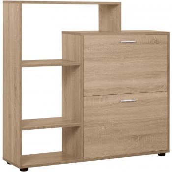 Zapatero de Madera con Estantería y Cubos Armario para Zapatos de Entrada Pasillo