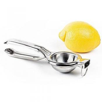GOURMEO - Exprimidor Manual de Limón - Exprimidor de Limones - Acero Inoxidable Anticorrosivo - Prensa de Mano Zumos, Jugos, Clip - Para Frutas, Cítricos, Limones, Naranjas