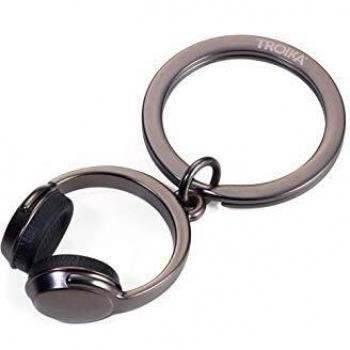 TROIKA Headphone – KR17-07/GM – Llavero – Metal Fundido/Silicona – Gunmetal Gris – TROIKA-Original