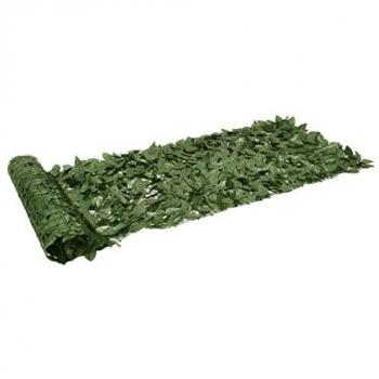Pantalla de balcón de hojas verde oscuro 200x75 cm, valla decorativa de privacidad, mampara protectora, cortavientos para jardín terraza patio
