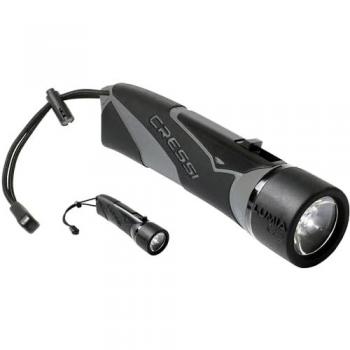 Linterna Cressi Lumia Plus para Pesca Submarina, Antorcha de Buceo Unisex-Adulto, Negro/Plata