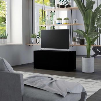 Mueble para TV de madera contrachapada negro 80x34x36 cm