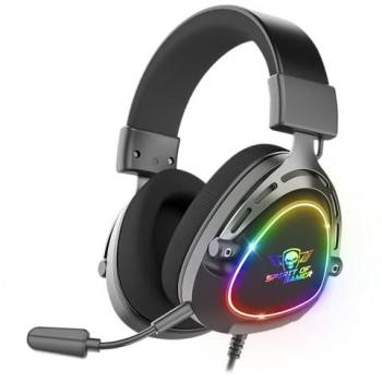 Auriculares Spirit of Gamer Elite H-40 RGB Multiplataforma - Estéreo 3.5mm, Micrófono Desmontable, Ultra Livianos (230g), Aro y Almohadillas de Nylon, Compatible con