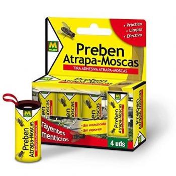 Preben Masso Tiras Insecticida Atrapa-Moscas, Pack de 4 Unidades