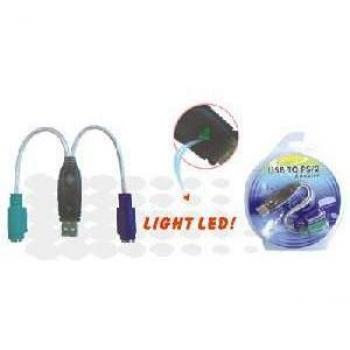 Adaptador USB A a 2 x PS/2 de Microconnect con cable ps/2 de 0,3 metros