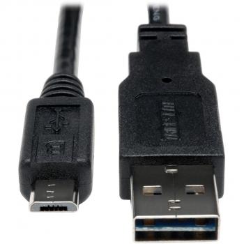 Tripp lite universal reversible usb 20 hispeed cable reversible am to 5pin micro bm 10ftur050010