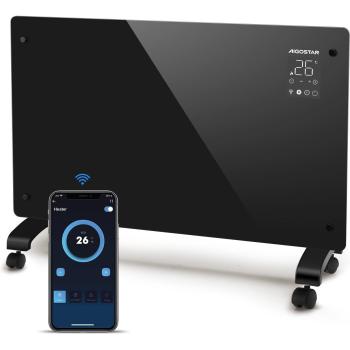 Radiador Eléctrico Bajo Consumo 2000W, Silencioso, Conexión Wi-Fi, Programable, 3 Modos, Temporizador y Soporte de Pie