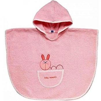 Poncho de baño de esponja rosa con diseño de conejo 12M+