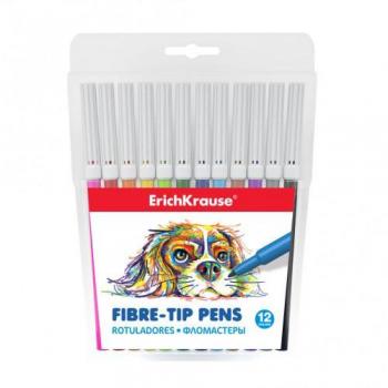 Erichkrause Pack de 12 Rotuladores Easy Washable - Tinta Lavable - Carcasa Hermética - Punta Resistente - Colores Surtidos-47880