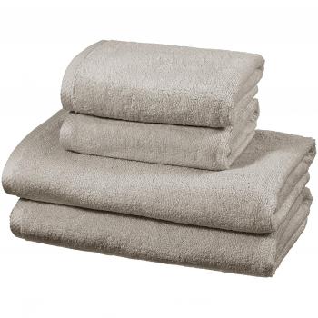AmazonBasics - Juego de 4 toallas de secado rápido, 2 toallas de baño y 2 toallas de mano - Gris