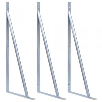vidaXL Support Brackets for Fence Post 3 pcs Galvanised Steel