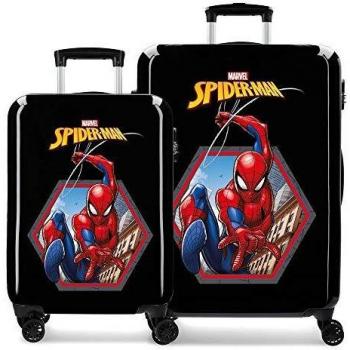 Marvel Spiderman Geo Juego de maletas Negro 55/68 cms Rígida ABS Cierre combinación 104L 4 Ruedas Dobles Equipaje de Mano