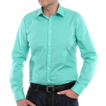 Venti - Camisa slim fit de manga larga para hombre, talla 43, color verde 306