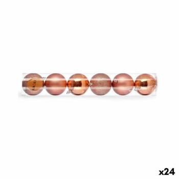 Set de Bolas de Navidad Cobre Plástico 8 x 9 x 8 cm (24 Unidades)